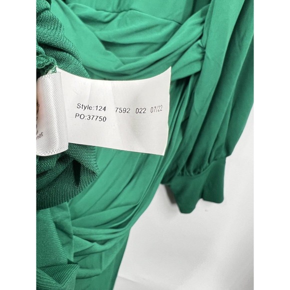 Eloquii Midi Dress Size 26 Castleton Green Knot Front Pleated Skirt Women New - Picture 4 of 7